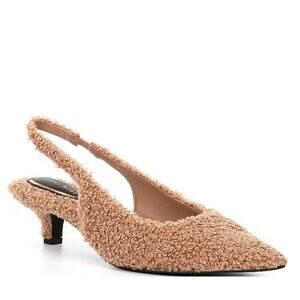 Gianni Bini Teddy Slingback Kitten Heels Pointed Toe Neutral Size 9.5 New